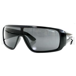 Arnette Glossy Black Barn Burner Sunglasses w/ case silver hardware full cover